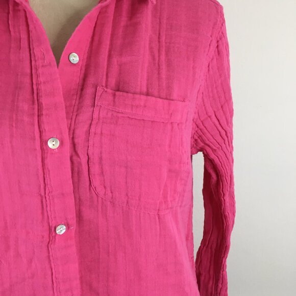 RAILS Hibiscus ELLIS Breezy Lightweight Cotton Gauze Long Sleeve Button Shirt - Picture 7 of 10